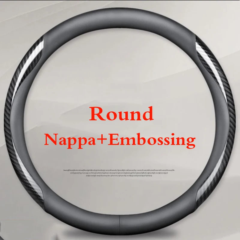 for Volkswagen VW Atlas Passat CC Taos touareg R-line Car Steering Wheel Cover 10colour Suede Leather 38 CM Auto Accessories