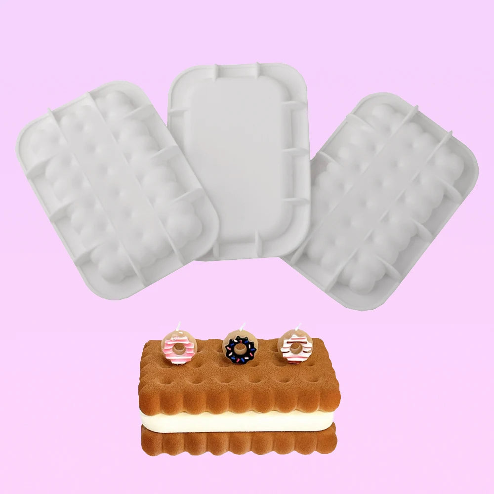 Moldes de silicone para bolachas, chocolates ou bolos em forma de coração, quadrado ou retangular, utensílios de cozinha para pastelaria e sobremesas