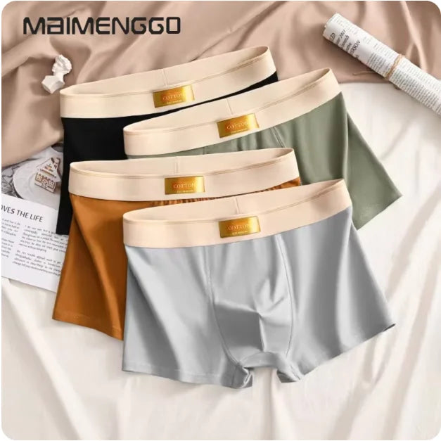 4 pcs Men Underwear Cotton BoxerShorts Hombre Panties Man Breathable Underpants Sexy Sports Comfort Male Boxers Large Size L-7XL