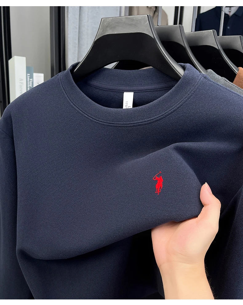 Luxury brand long sleeve T-shirt men's autumn Paul trendy exquisite pony embroidery pullover loose casual round neck sweatshirt