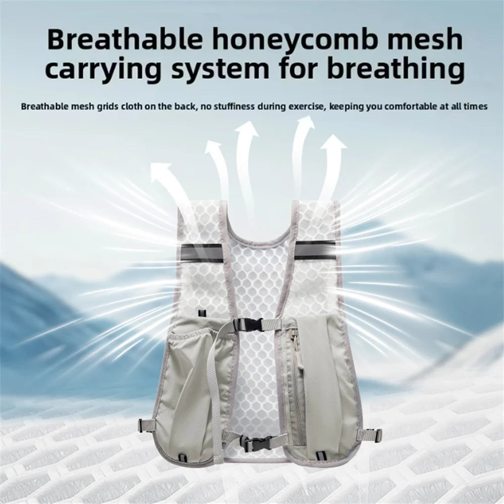 Running Water Bottle Storage Vest Lightweight Running Vest Reflective Safe Hydration Water Chest Pack Sports With Phone Holder