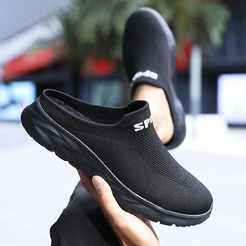 Lightweight Men's Half Slippers Breathable Men Slippers Fashion Casual Shoes Anti-slip Male Flat Slip on Flats Outdoor Big Size