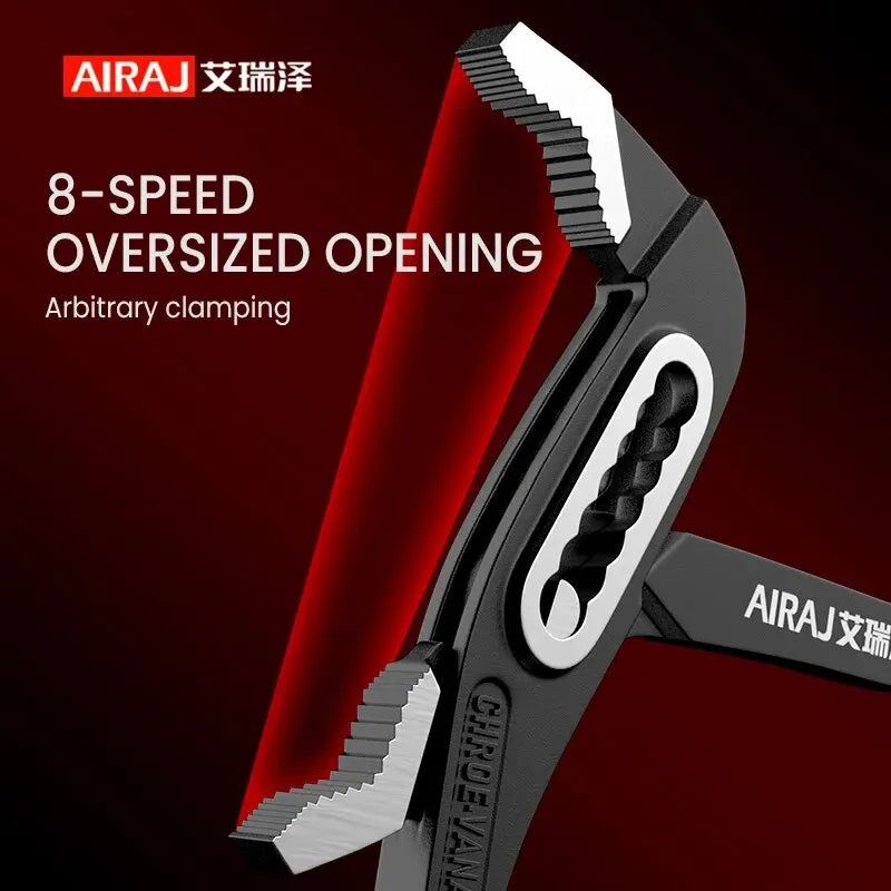 AIRAJ 8/10/12 Inch Multifunctional Adhesive Pump Pliers, Quick Release Water Pipe Pliers, Industrial Grade Electrician Tool