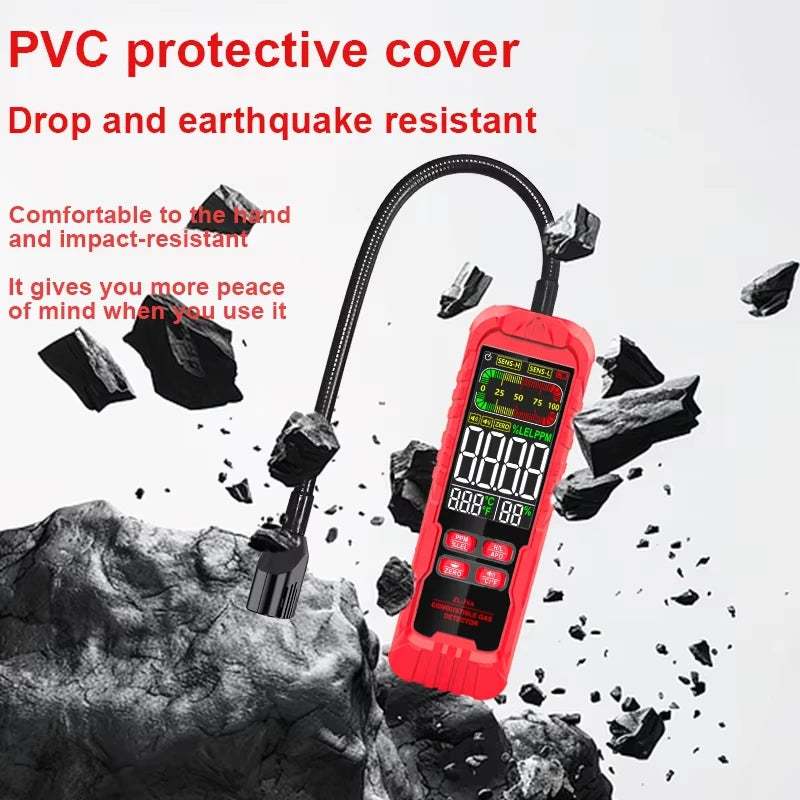 ZLLJMETER Handheld Gas Leak Detector Methane Combustible Gas Testers Portable Gases Concentration Analyzer Meter Leakage Tools