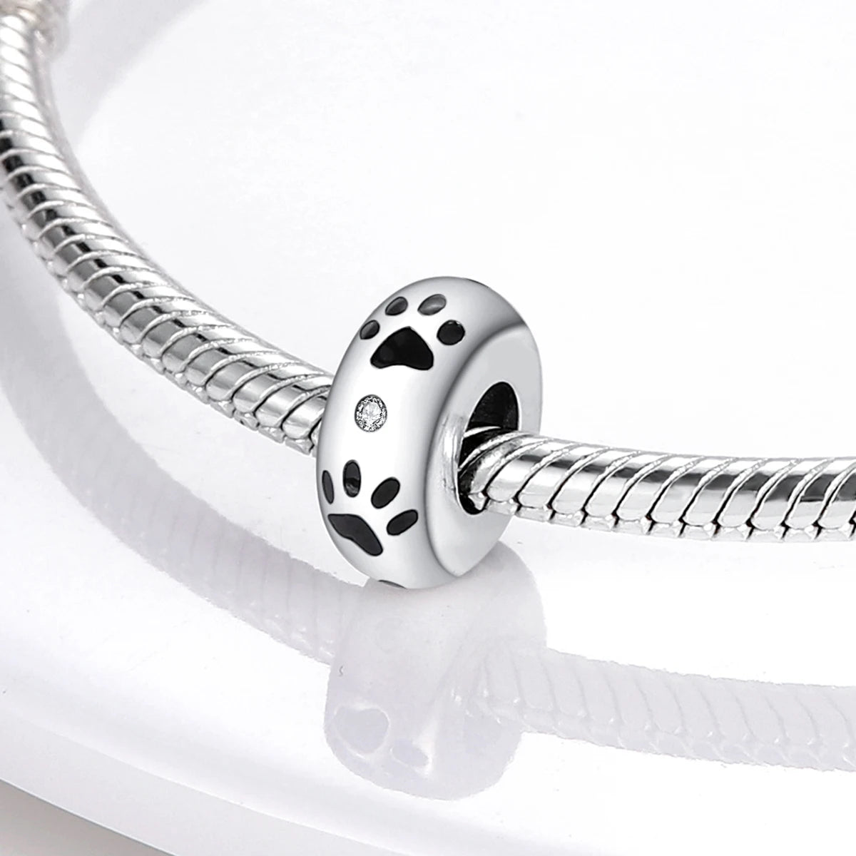 Dog Pet Charms 925 Silver Doggy Paw French Bulldog Bones Beads Fit Original Bracelet DIY Fine Jewelry