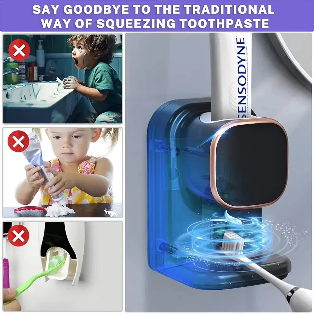 Smart 3 Mode Automatic Sensor Electric Toothpaste Dispenser Wall Mounted USB Removable Toothpaste Squeezer Bathroom Accessories