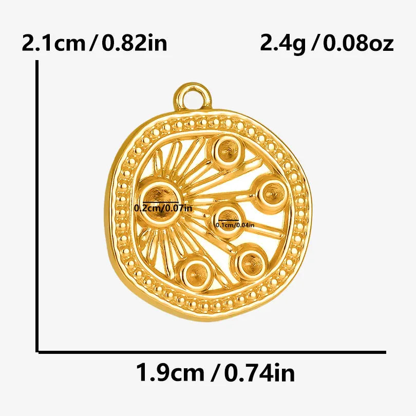 6pcs/Mix Classic Gold/Silver Color Heart Shaped Cross Irregular Shaped Pendant Stainless Steel Diy Women Necklace Accessories
