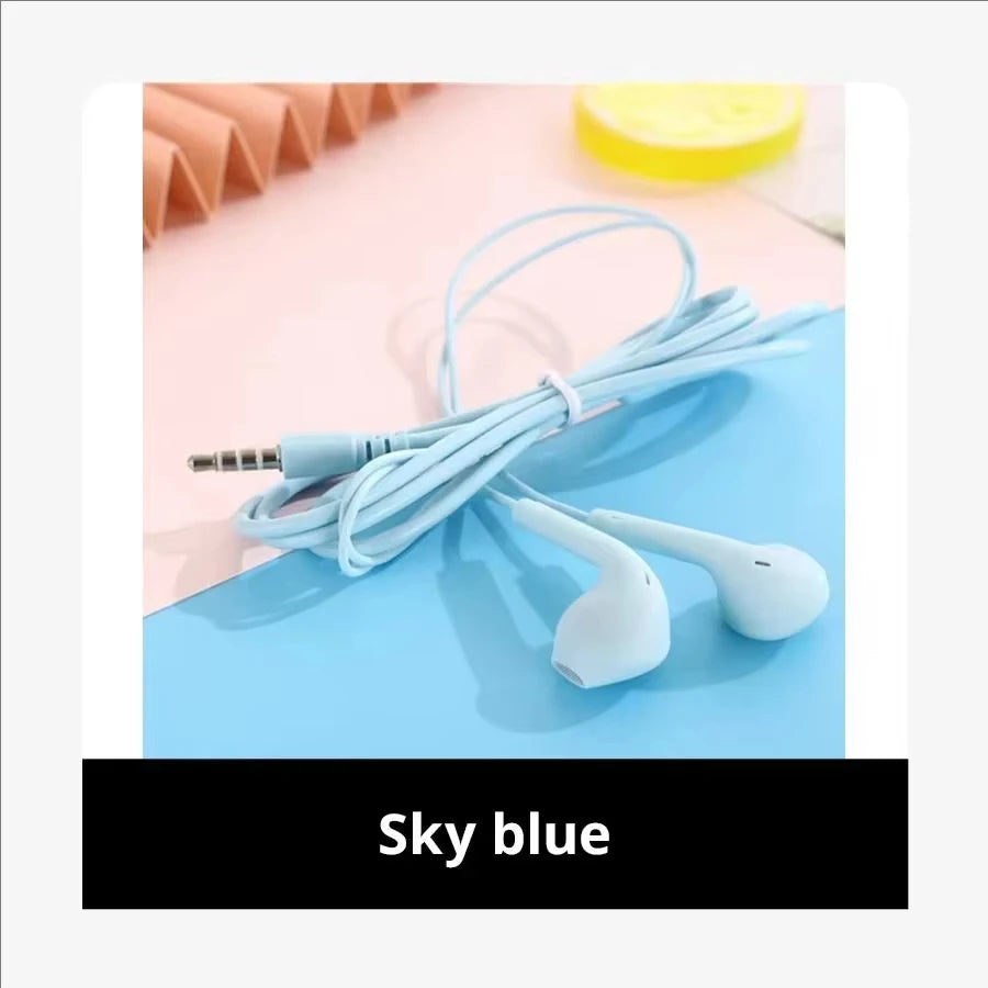 Macaron Universal 3.5mm Stereo Earphones Sports Music Earplugs Wired Microphone for Xiaomi