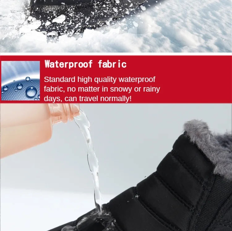 Snow Women Boots Fashion Unisex Shoes Slip On Platform Shoes For Women Ankle Boots Waterproof Plush Winter Shoes Botas Mujer