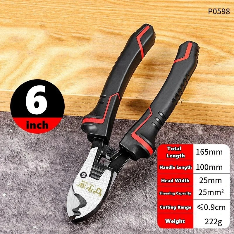 6/8/10 inch Cable Cutter Electrician Professional Wire Cable Cutter Stripper Pliers Hand Tool Cable Scissors Multifunctional
