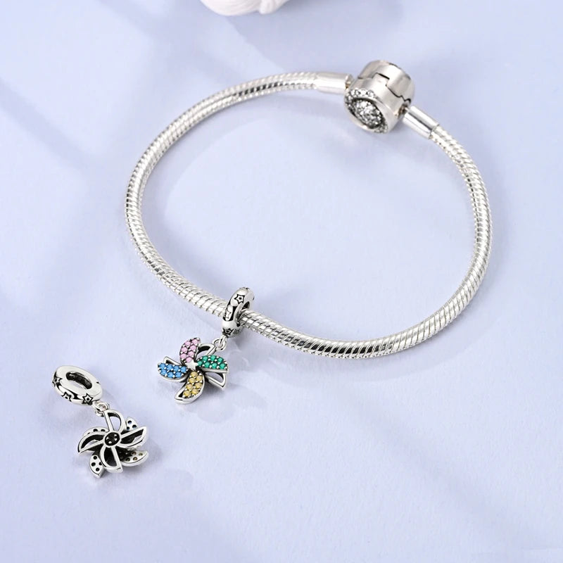 New Original Charm Beads 925 Sterling Silver Butterfly Hot Air Balloon Dangle For Bracelet Women Girl Fine DIY Jewelry Gift