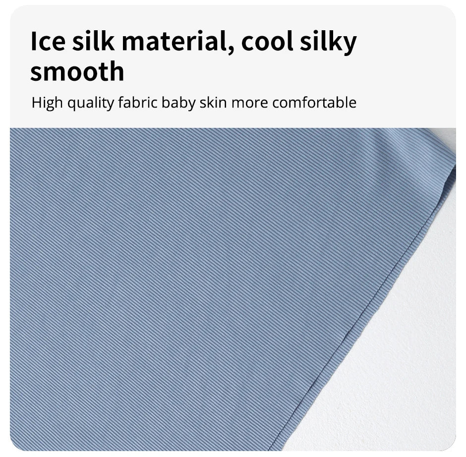 2/4 Pieces Children's Summer Thin Short-sleeved Shorts Ice Silk Suit Boys and Girls Casual Joker Home Clothes 2-piece Suit.