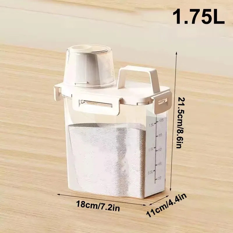 Hot Sale Reusable Laundry Detergent Dispenser Sealed Storage Container For Grain Miscellaneous Storage Tank Kitchen Storage Box