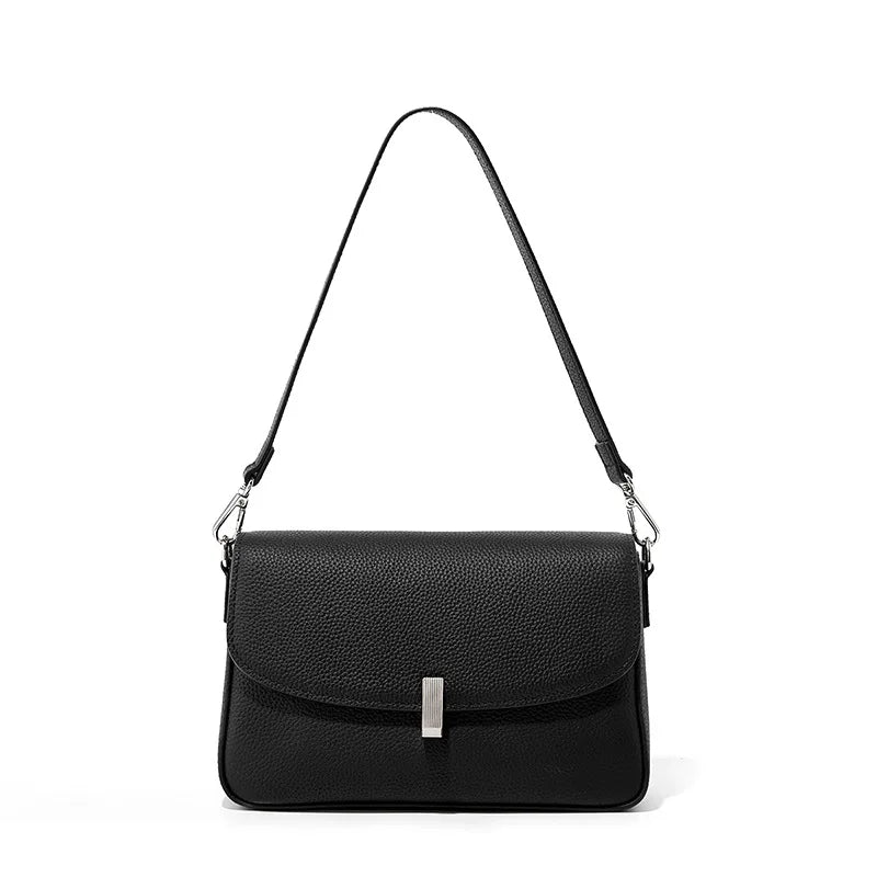 2026 New Women Bag Lady Fashion Box Unerarm Shoulder Bag Female Genuine Leather Stylish Crossbody Messenger Silver Hardwawre