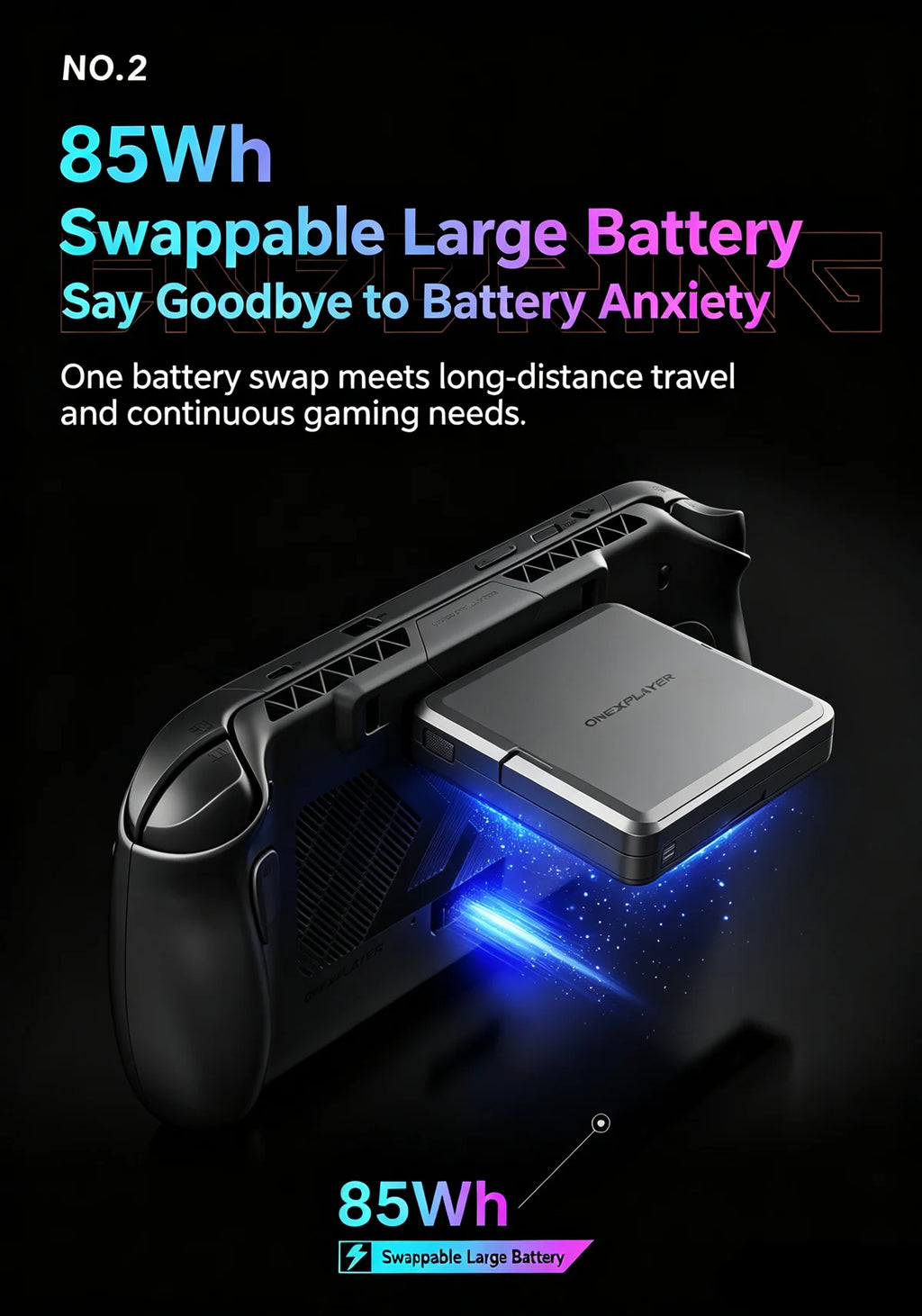 OneXPlayer APEX AIR Windows Handheld Game Console Intel Arc G3E 8" 120Hz VRR Screen 85Wh Swap Battery Dual SSD Cooling Gaming PC
