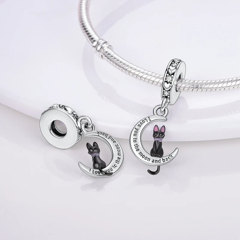 Dog Pet Charms 925 Silver Doggy Paw French Bulldog Bones Beads Fit Original Bracelet DIY Fine Jewelry