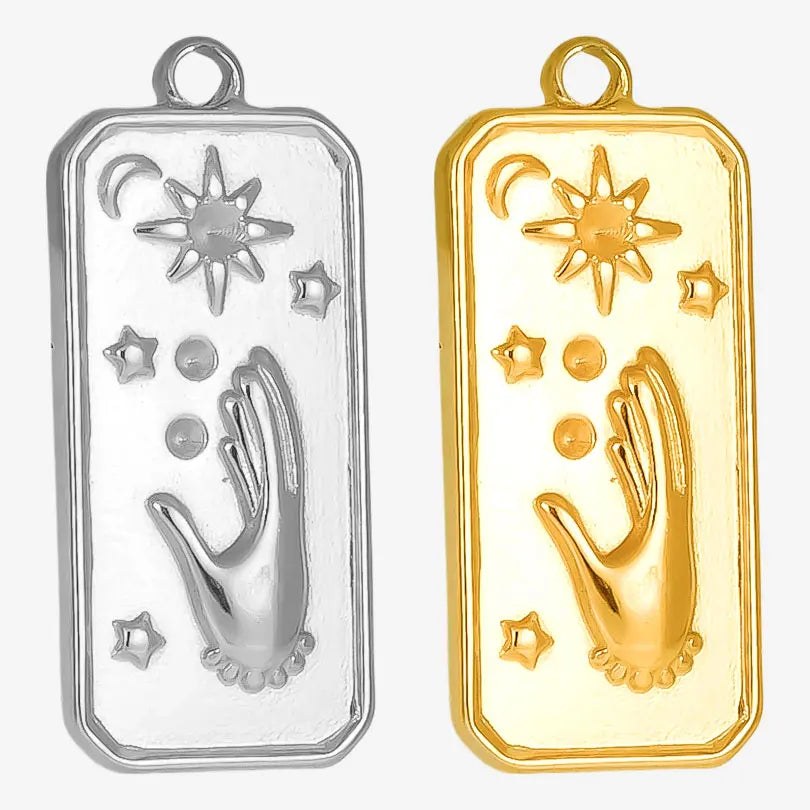 6pcs/Mix Classic Gold/Silver Color Heart Shaped Cross Irregular Shaped Pendant Stainless Steel Diy Women Necklace Accessories