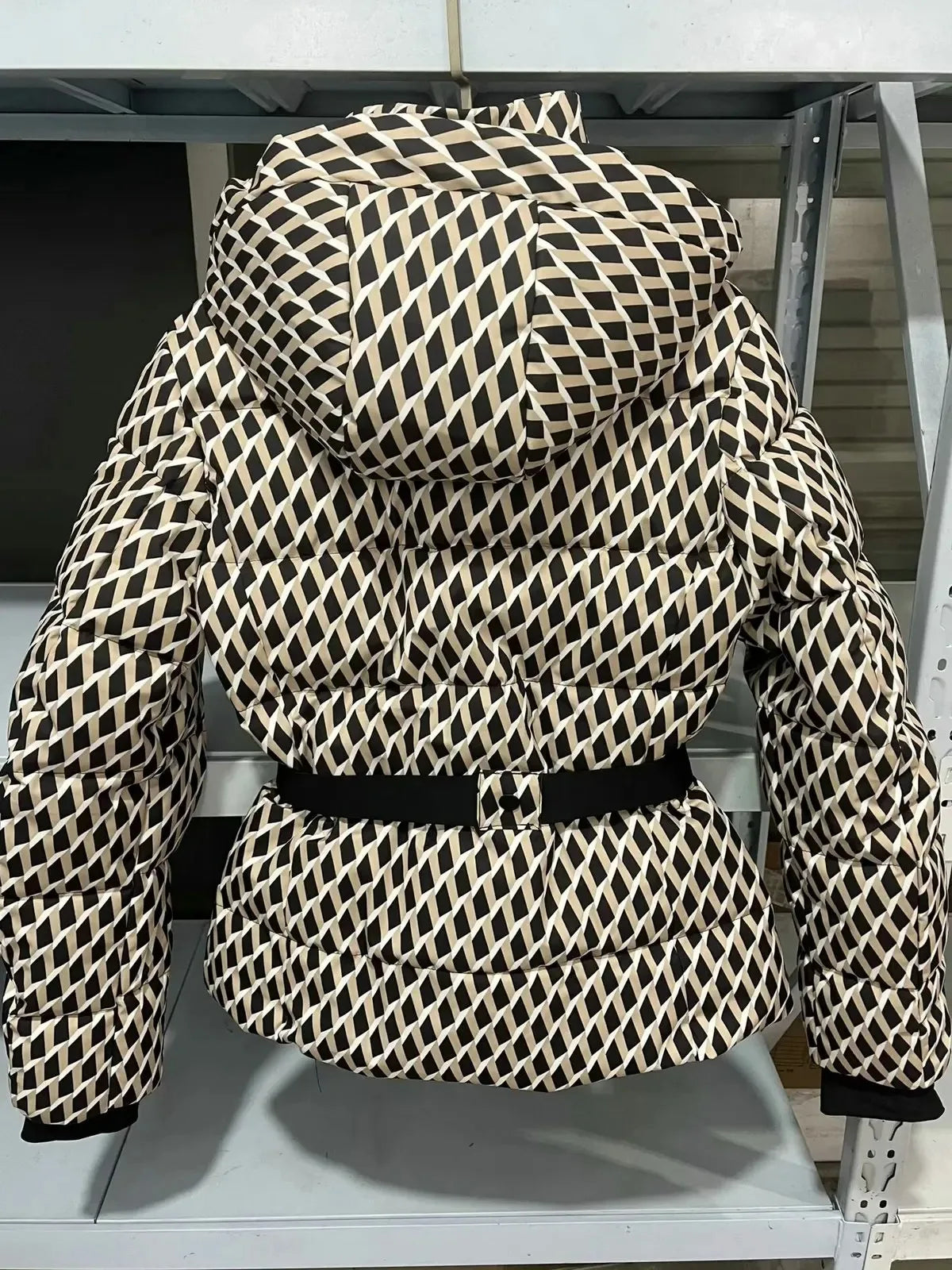 Women's Winter Hooded High Waist Padded Sport Parkas Coats with Belt Female Elegant Thick Warm Pockets Windproof Skiing Jackets