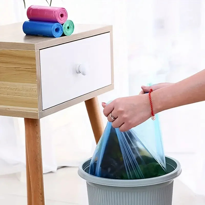 5 Rolls/pack Household Disposable Trash Pouch Small Trash Bags Kitchen Storage Garbage Bags Cleaning Waste Bag Plastic Bag