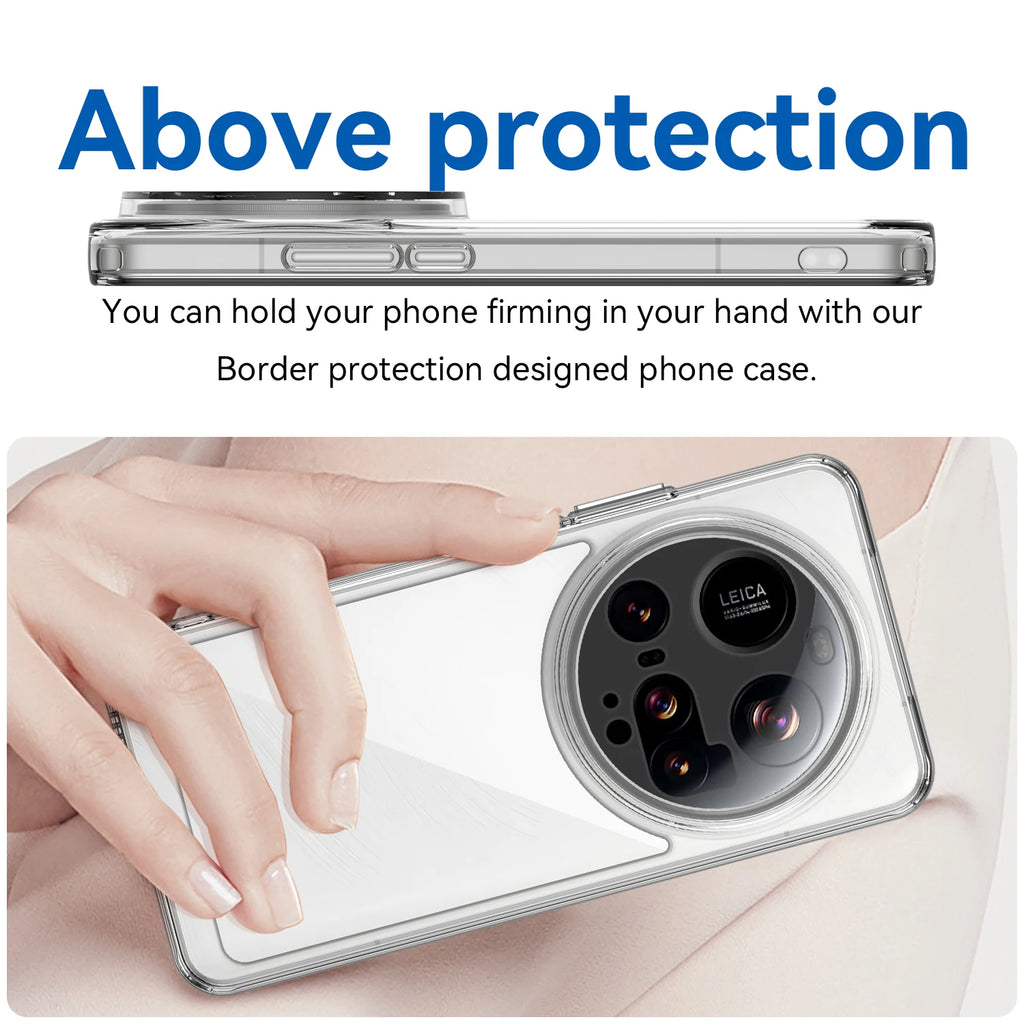 Transparent anti drop fall Cases For Xiaomi 15 Mi15 Ultra 15Ultra case Silicone Acrylic soft shell covers woman Phone Capa чехол