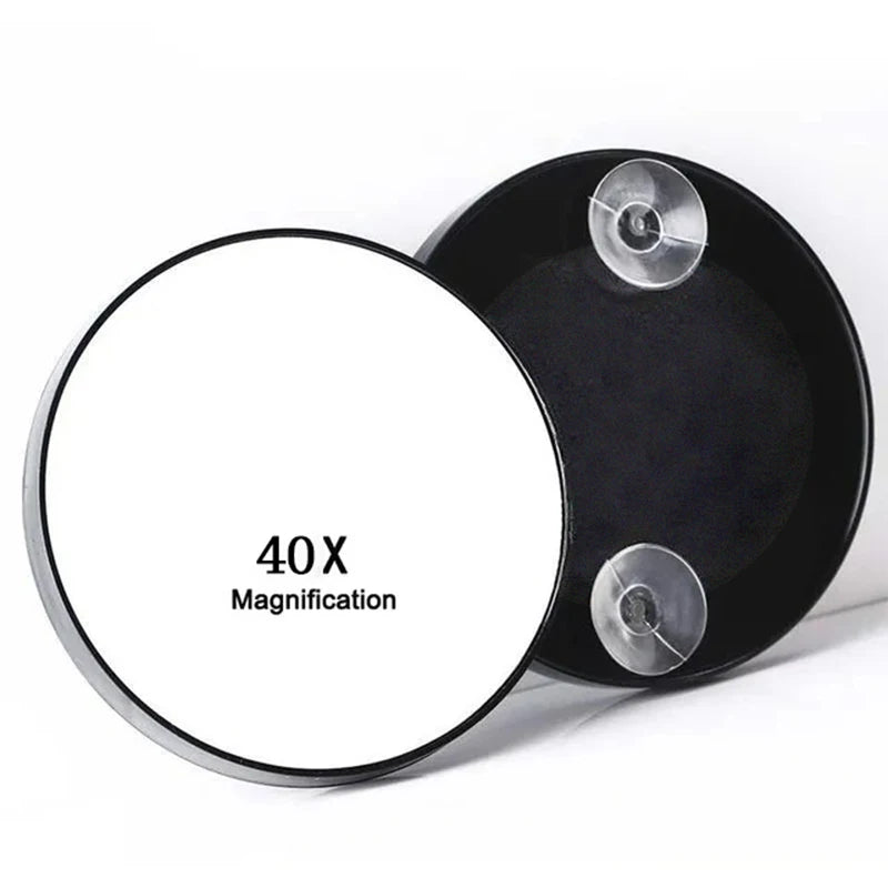 40x Powerful Suction Cup Magnifying Glass - 3.5" Travel Makeup Mirror for Blackhead Removal, Acne Extraction, Eyebrow & Eyelash