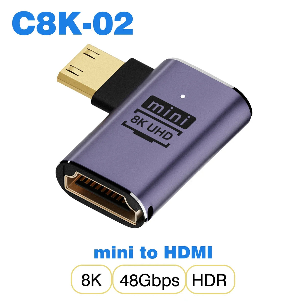 mini micro hdmi to HDMI 2.1 Converter 48Gpbs 8K60HZ 4K120HZ for HDTV Projector PS4 PS5 Laptop PC