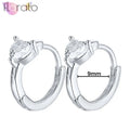 925 Sterling Silver Ear Buckle Retro Metal Heart Pendant Hoop Earrings for Women CZ Huggie Earrings Fashion Females Jewelry