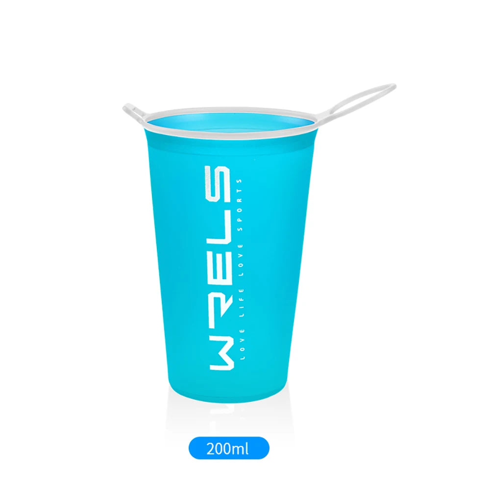 1pc 200ml Foldable Sports Water Cup Marathon Running Folding Soft Lightweight Leak Proof Easy Carry Hydration Bottle for Outdoor