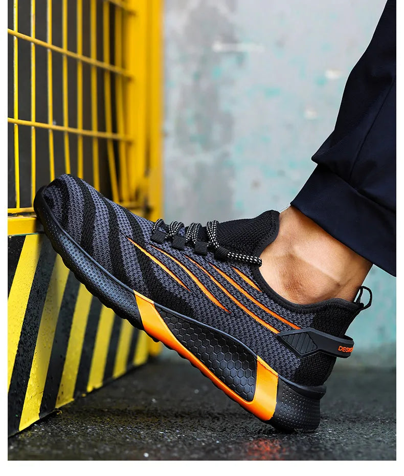Men Work Safety Shoes Anti-puncture Working Sneakers Male Indestructible Work Shoes Men Boots Lightweight Men Shoes Safety Boots