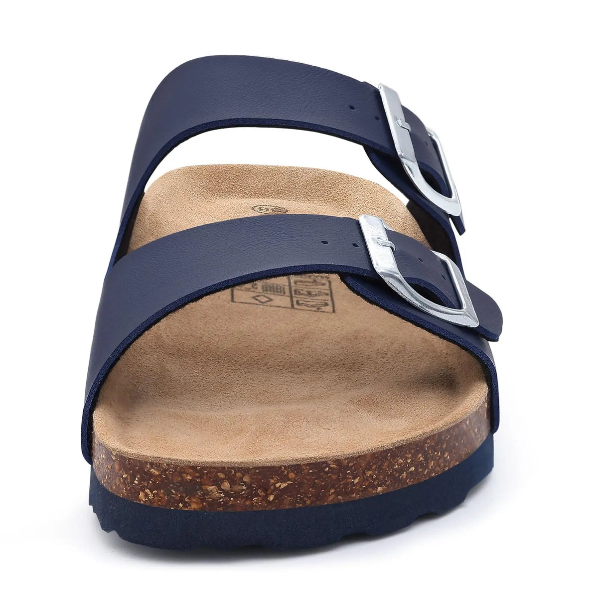 Kidmi Men's Cork Footbed Slide Sandal Slip On Sandals  Women Cork Sandals Nonslip Beach Sandals Female Adjustable Buckle Slides