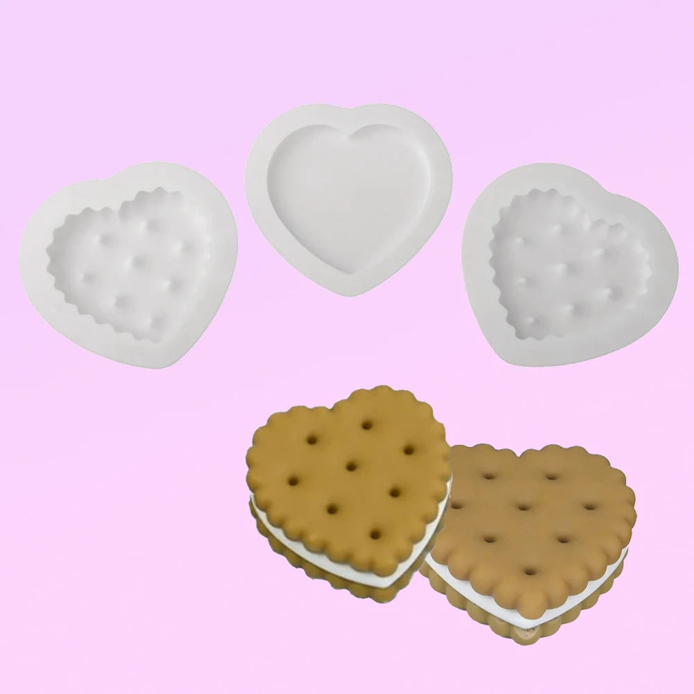Moldes de silicone para bolachas, chocolates ou bolos em forma de coração, quadrado ou retangular, utensílios de cozinha para pastelaria e sobremesas