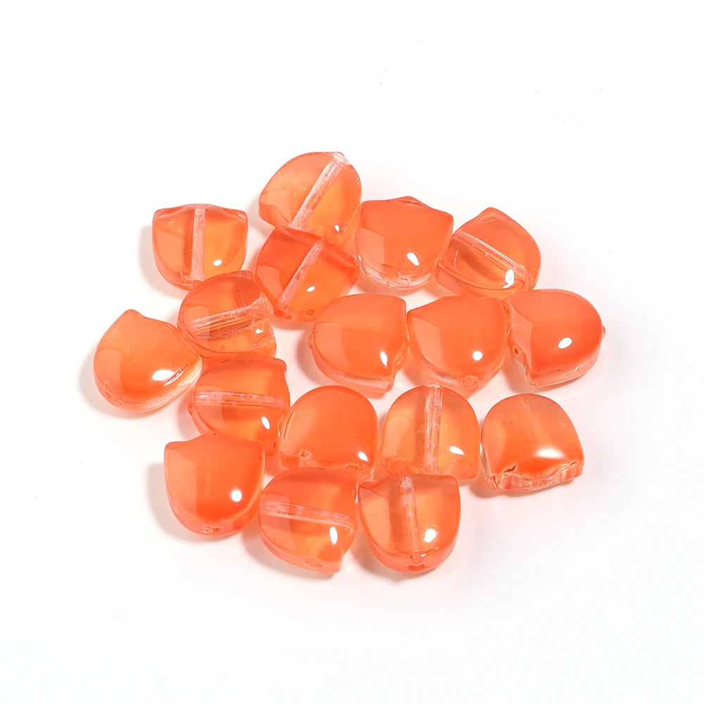 50pcs Tulip Flower Lampwork Gradient Color Glass Beads Charm for Earring Bracelet Necklace DIY Jewelry Craft Making Accessories