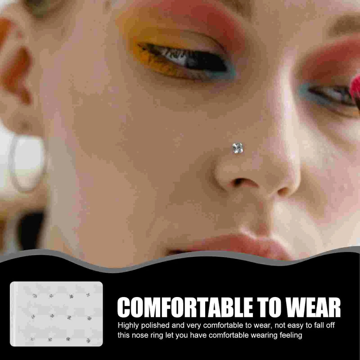 20 Pcs Straight Pin Nose Studs Sterling Silver Minimalist Body Piercing Jewelry Small Unique Nose Rings for Women Girls Highly