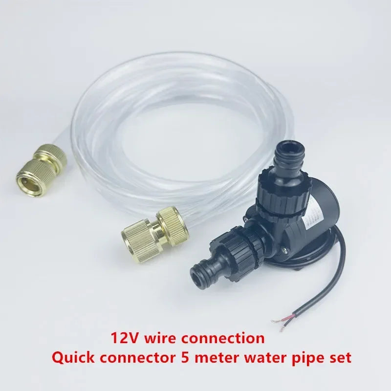12V Submersibles Water Pump 800L/H 5m DC24V Solar Water Pumps With Water pipe quick connector for Touring RV Fountain Aquarium