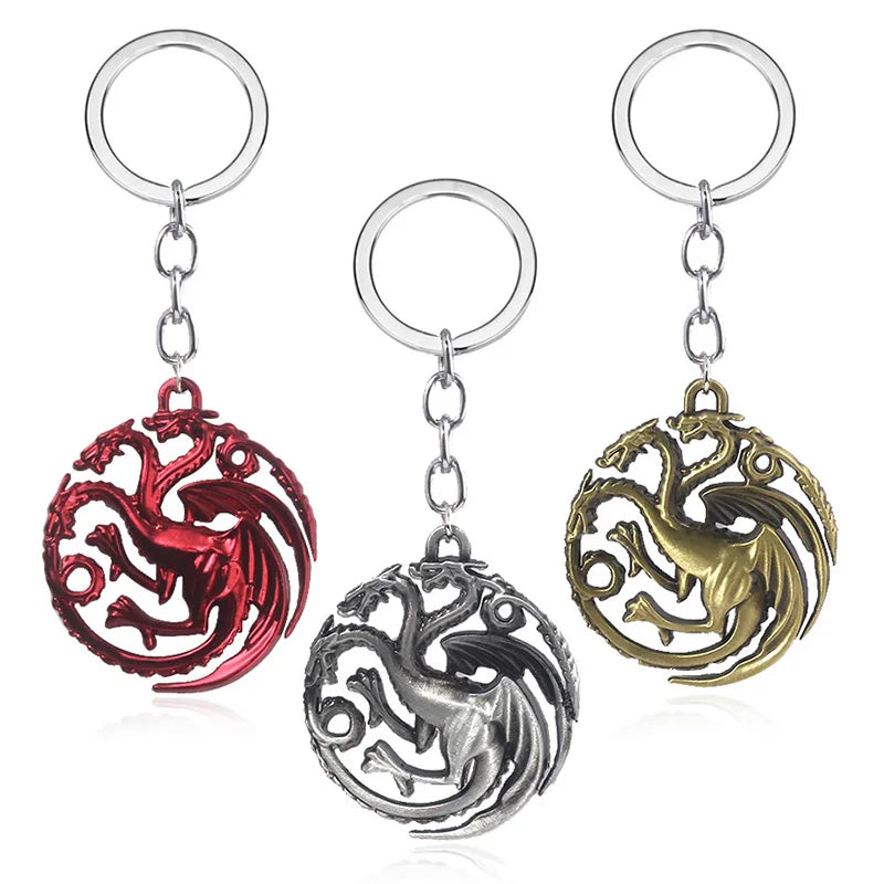 Classic Movie Dragon Shape Keychain Wolf Head Pendant Fashion Trend Bottle Opener Keyring for Fan Collectible Accessories