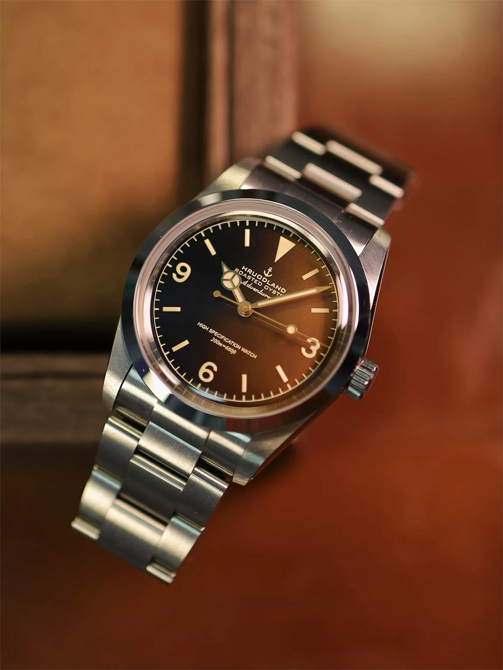 Hruodland 2025 36mm Classic Automatic Men Dress Watches PT5000 Mechanical Stainless Steel Bracelet Black Sport Wristwatch Male