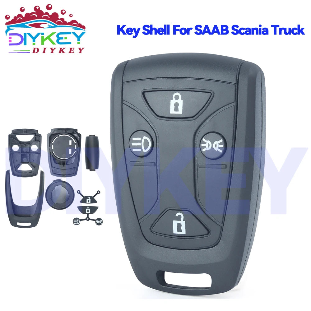 DIYKEY 4 Buttons Smart Remote Shell For SAAB Scania Truck DC13 143 148 141 4X2 6X2R GRS905 R S G P Series Replace Key Case Fob