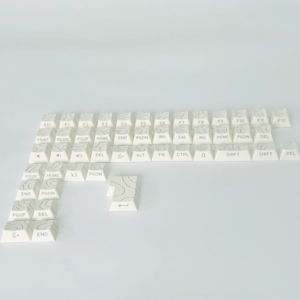 Lines Sided Shine Through Keycaps Cherry Profile Black White 97/133 Keys Customer keycaps for Mechanical Keyboard 60% 65% 75%