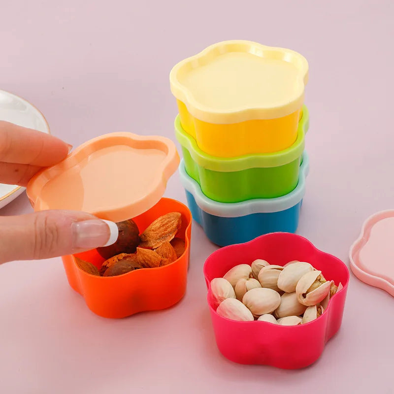 5PCS Mini Lunch Box Condiment Storage Box With Lids Reusable Salad Dressing Jam Containers Portable Nut Snack Kitchen Storage