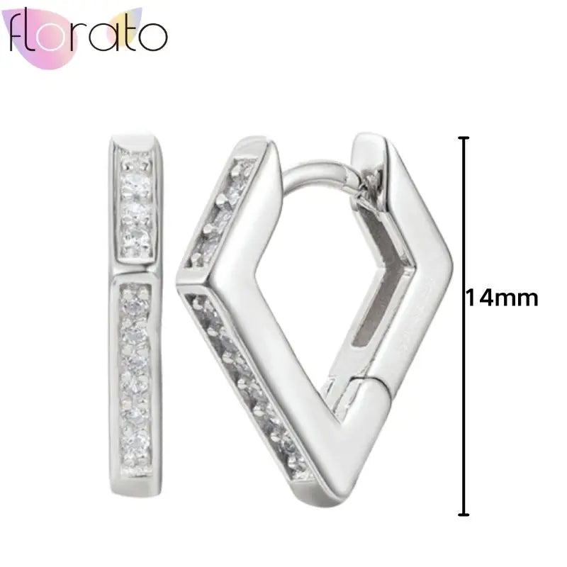 925 Sterling Silver Ear Buckle Retro Metal Heart Pendant Hoop Earrings for Women CZ Huggie Earrings Fashion Females Jewelry