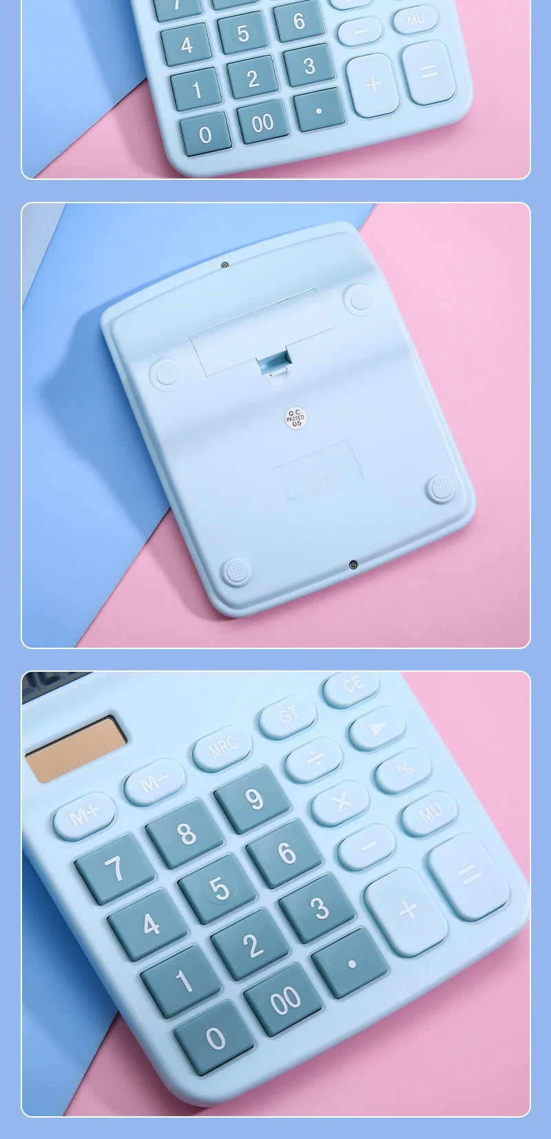 Solar Calculator with Dual Power Supply, 12 Digits, Electronic Calculator, Home, Office, School, Financial, accounting Tools