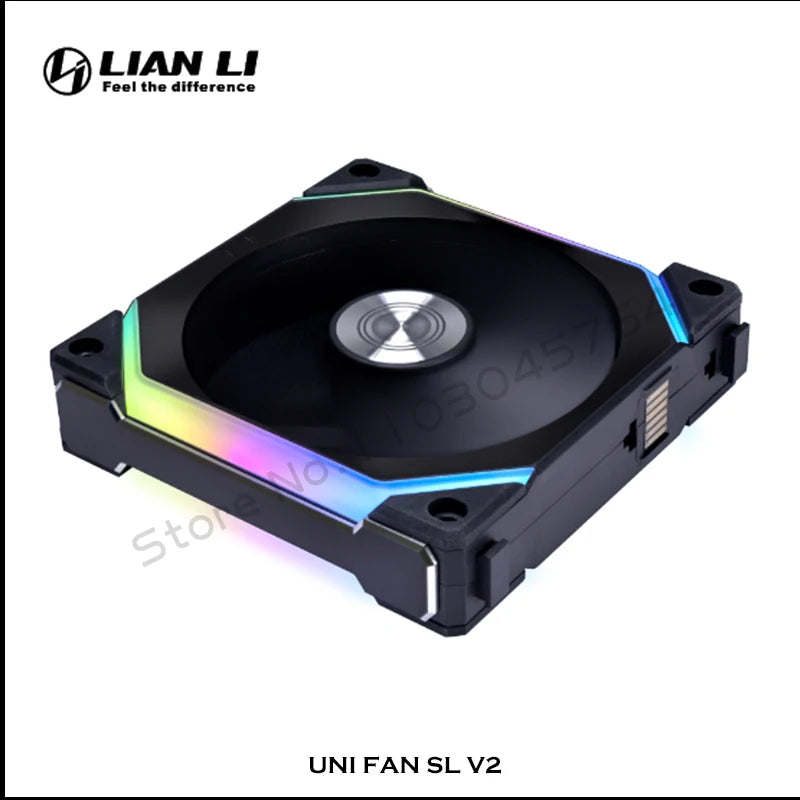 LIAN LI UNI FAN SL V2 SL120V2 Reverse Blade 10% Performence Upgraded Version RGB Fan, Single Pack, Black/White