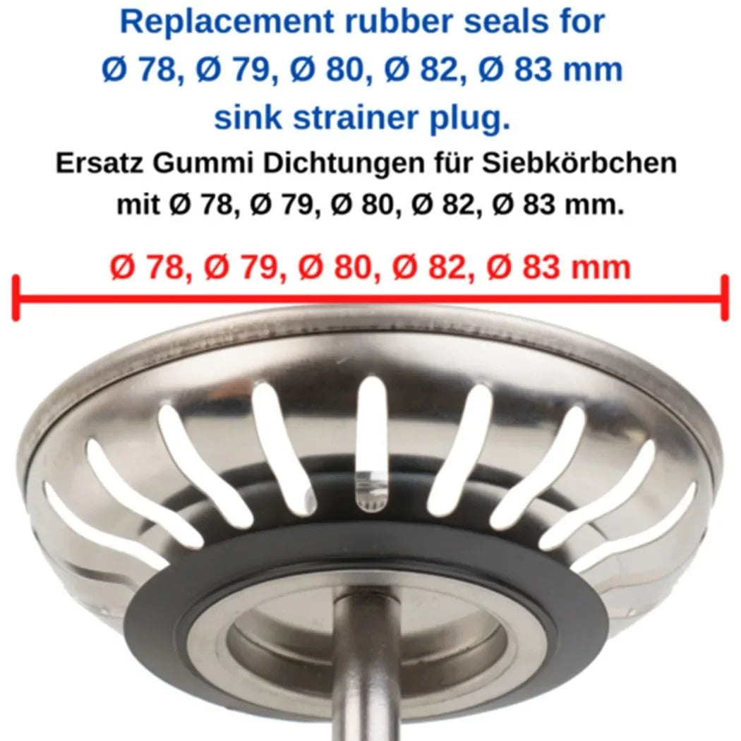 5pcs Rubber Seal Washer Gasket Basket Strainer Plug For 78 79 80 82 83mm Kitchen Sink Strainer Drain Basket Strainer Washers