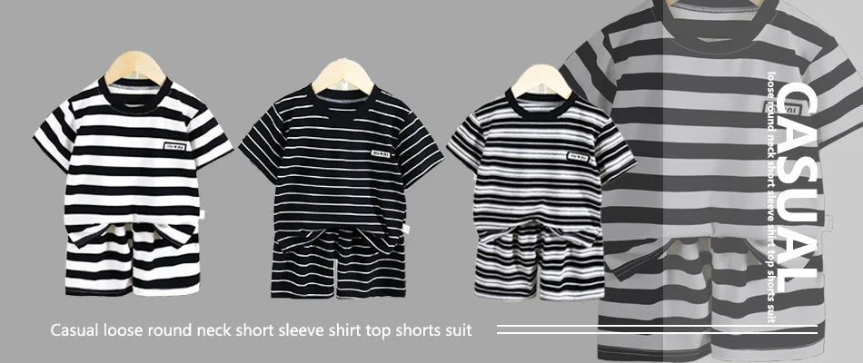 Summer Cotton cartoon Casual Childrens Set Baby Clothes Girl Girl Boy T-Shirt+Shorts 2 Pieces of 0-4-Year-Old Childrens Clothing