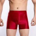 underwear men boxers  Mens Glossy Oily boxer shorts Elastic Underwear softThin Panties Breathable Underpants Smooth elasticity