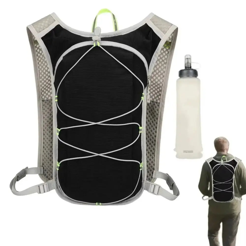 Waterproof Polyester Running Water Bottle Storage Vest Breathable With Phone Holder Marathon Hydrating Backpack Reflective