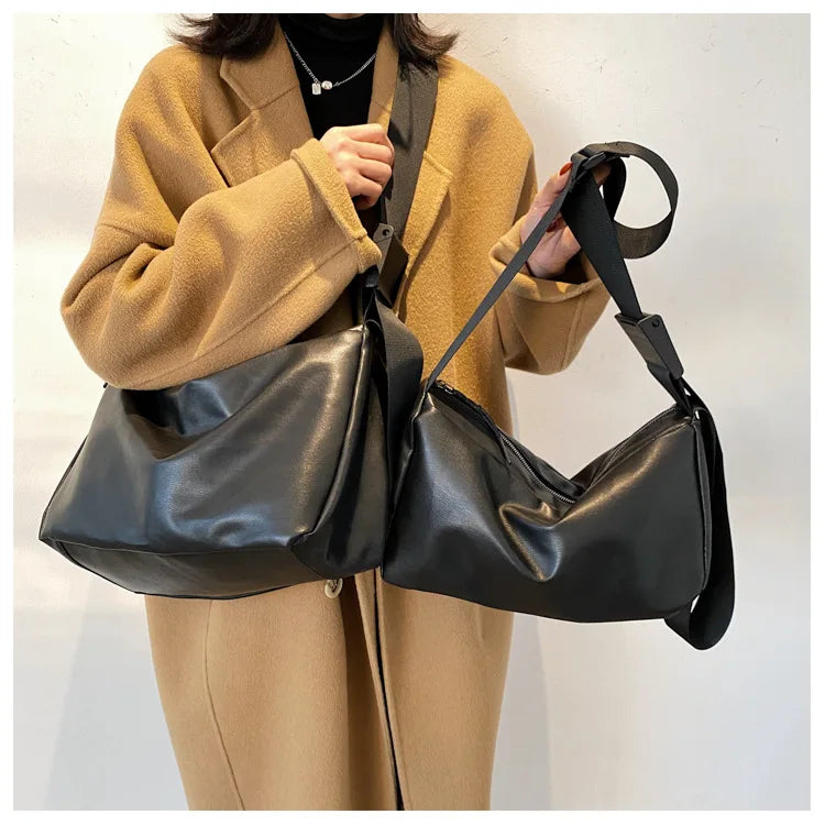 Tilorraine women bag leather large capacity single shoulder bag PU female versatile messenger bag retro style crossbody bag