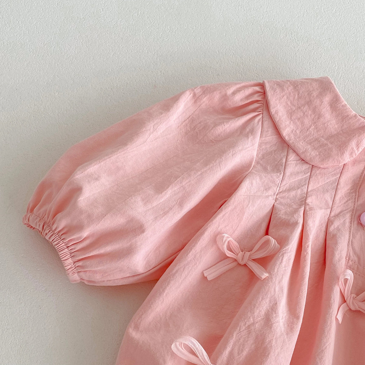 Spring and Autumn baby Girl Cute Bow Long Sleeve Triangle Climbing Suit Princess Onesie Crawling Suit, Suitable for Outdoor