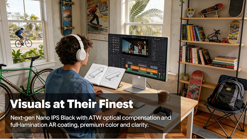 Kuycon G32P 32 Inch Computer Monitor 6K UHD IPS PC Display 500 Nits Contrast Rate 2000:1 Desktop Screen 99%sRGB Aluminum Alloy