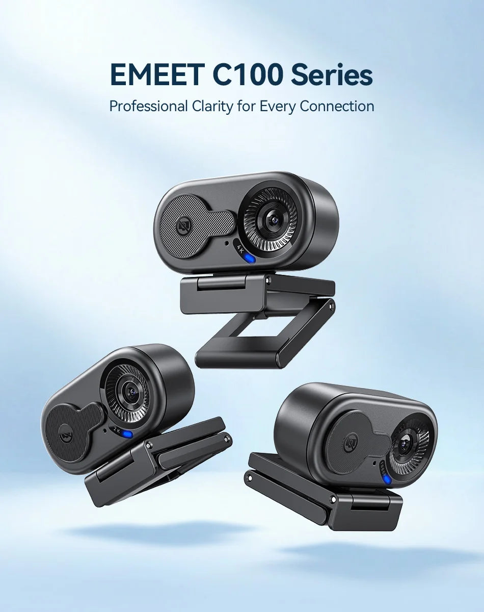 4K/2K/1080P Webcam EMEET C100 USB Computer Camera for Living/ Video Call/ Conference